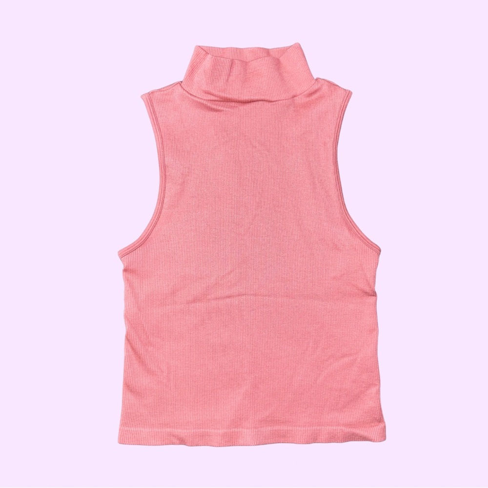 Sleeveless Turtleneck Top in Nude
